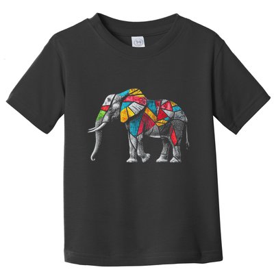 Elephant Animal Motif Artwork Elephant Toddler T-Shirt
