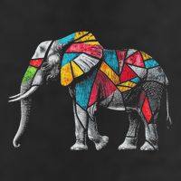 Elephant Animal Motif Artwork Elephant Microfiber Hand Towel