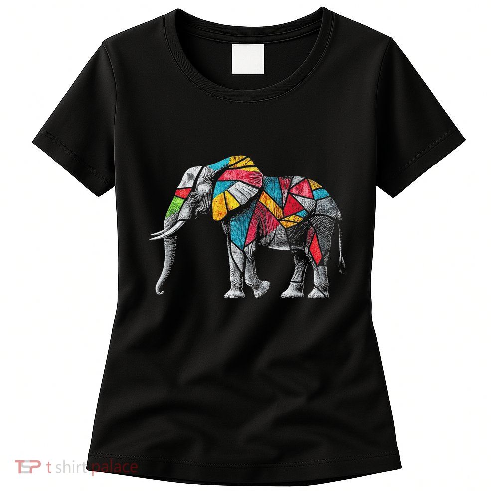 Elephant Animal Motif Artwork Elephant Womens T-Shirt