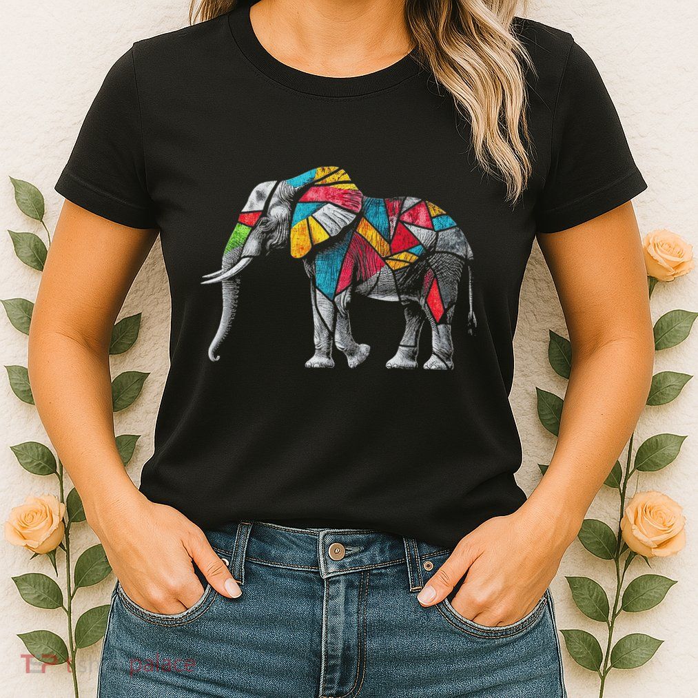 Elephant Animal Motif Artwork Elephant Womens T-Shirt