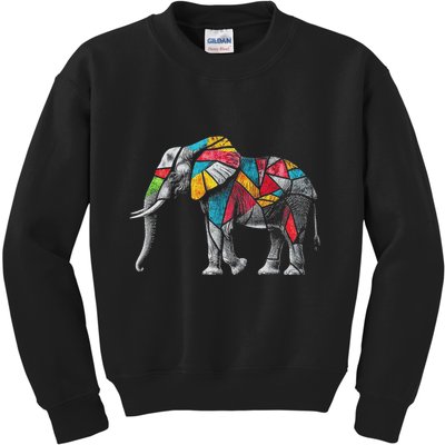 Elephant Animal Motif Artwork Elephant Kids Sweatshirt