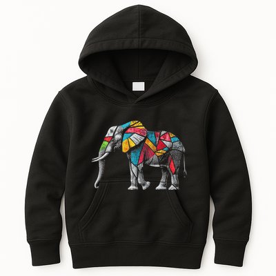 Elephant Animal Motif Artwork Elephant Kids Hoodie
