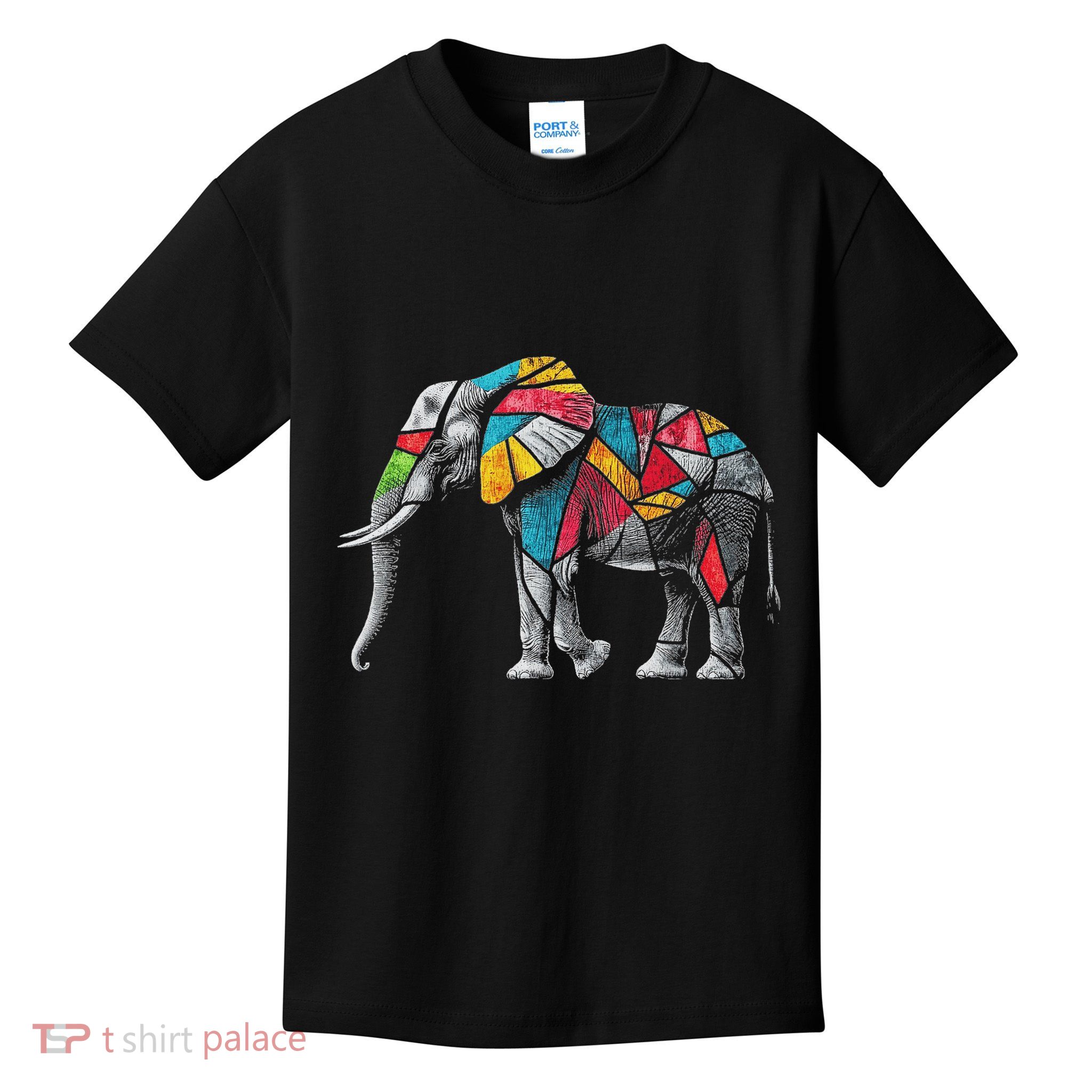 Elephant Animal Motif Artwork Elephant Kids T-Shirt