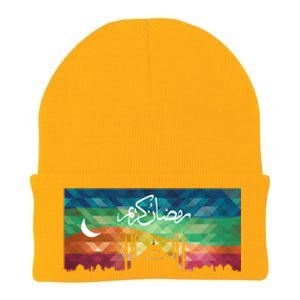 Eid Alfitr Mubarak Kareem Karim Celebration Colorful Mosque Gift Knit Cap Winter Beanie