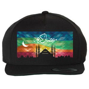 Eid Alfitr Mubarak Kareem Karim Celebration Colorful Mosque Gift Wool Snapback Cap