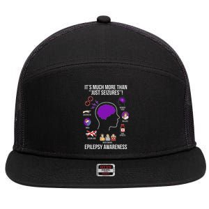 Epilepsy Awareness Month Epilepsy Warrior 7 Panel Mesh Trucker Snapback Hat