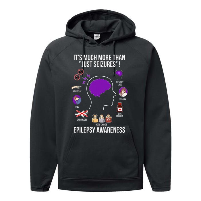 Epilepsy Awareness Month Epilepsy Warrior Performance Fleece Hoodie