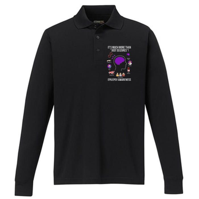 Epilepsy Awareness Month Epilepsy Warrior Performance Long Sleeve Polo