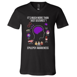 Epilepsy Awareness Month Epilepsy Warrior V-Neck T-Shirt