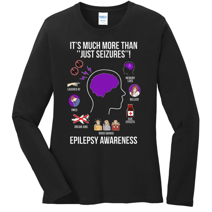 Epilepsy Awareness Month Epilepsy Warrior Ladies Long Sleeve Shirt