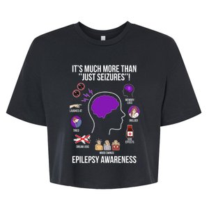 Epilepsy Awareness Month Epilepsy Warrior Bella+Canvas Jersey Crop Tee