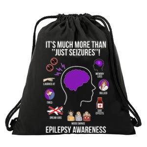 Epilepsy Awareness Month Epilepsy Warrior Drawstring Bag