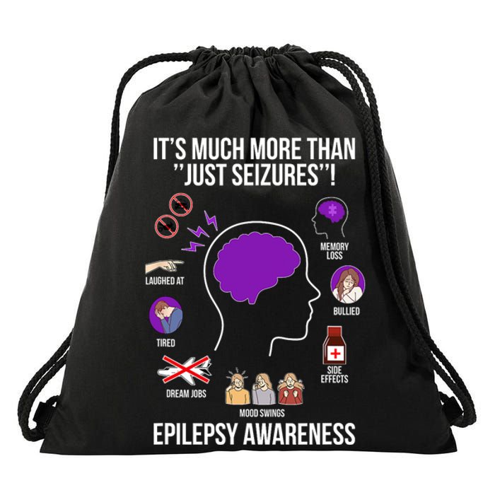 Epilepsy Awareness Month Epilepsy Warrior Drawstring Bag