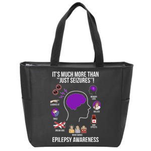 Epilepsy Awareness Month Epilepsy Warrior Zip Tote Bag