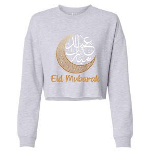 Eid Alfitr Mubarak Kareem Eid Karim Eid Mubarak Eid Algiftfitr Cute Gift Cropped Pullover Crew