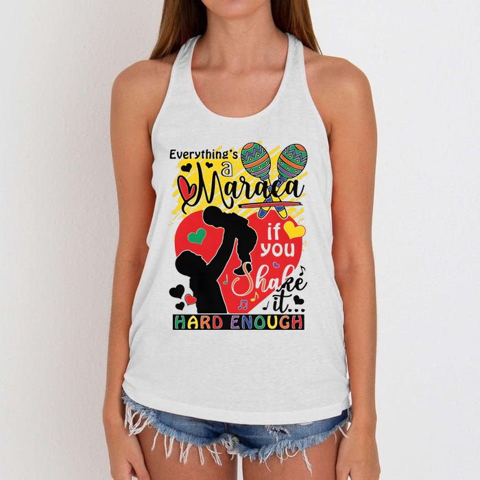 Everythings A Maraca If You Shake It Hard Enough Women's Knotted Racerback Tank