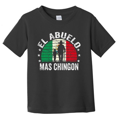 El Abuelo Mas Chingon Mexican Grandpa Cinco De Mayo Flag Toddler T-Shirt