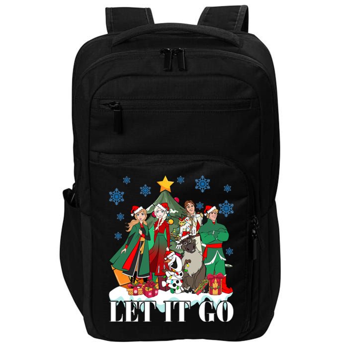 Elsa Anna Olaf Kristoff Hans Christmas Tree Merry Christmas Party Impact Tech Backpack