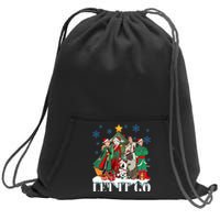 Elsa Anna Olaf Kristoff Hans Christmas Tree Merry Christmas Party Sweatshirt Cinch Pack Bag