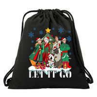 Elsa Anna Olaf Kristoff Hans Christmas Tree Merry Christmas Party Drawstring Bag