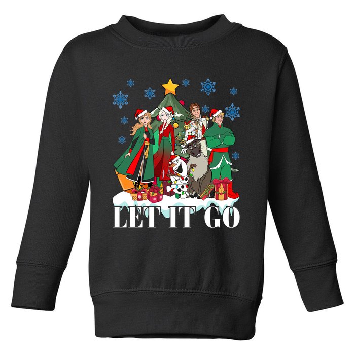 Elsa Anna Olaf Kristoff Hans Christmas Tree Merry Christmas Party Toddler Sweatshirt