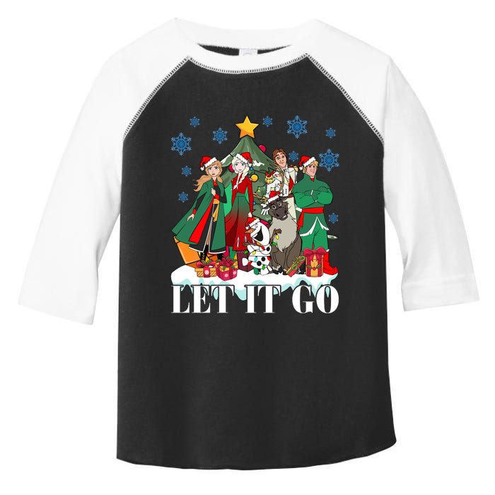 Elsa Anna Olaf Kristoff Hans Christmas Tree Merry Christmas Party Toddler Fine Jersey T-Shirt