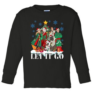 Elsa Anna Olaf Kristoff Hans Christmas Tree Merry Christmas Party Toddler Long Sleeve Shirt