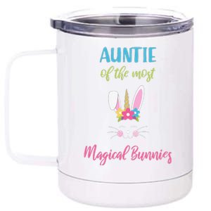 Easter Auntie Outfit Magical Bunnies Hunting Egg Shir 12 oz Stainless Steel Tumbler Cup