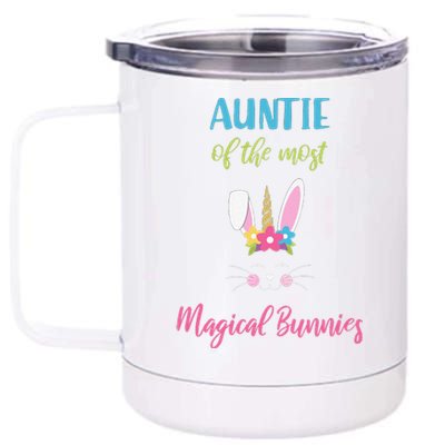 Easter Auntie Outfit Magical Bunnies Hunting Egg Shir 12 oz Stainless Steel Tumbler Cup