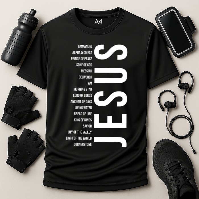 Emmanuel Alpha Omega Prince Of Peace Son Of God Jesus Cooling Performance Crew T-Shirt