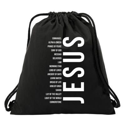 Emmanuel Alpha Omega Prince Of Peace Son Of God Jesus Drawstring Bag