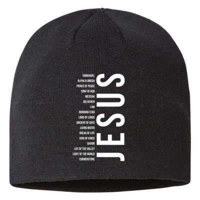 Emmanuel Alpha Omega Prince Of Peace Son Of God Jesus Sustainable Beanie