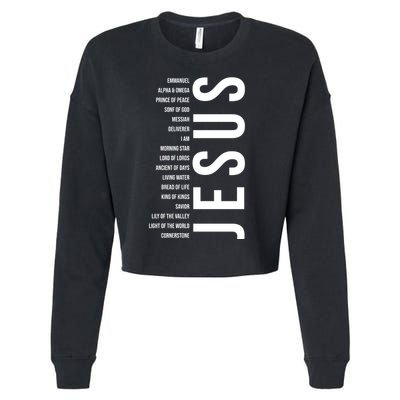 Emmanuel Alpha Omega Prince Of Peace Son Of God Jesus Cropped Pullover Crew