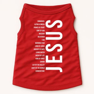 Emmanuel Alpha Omega Prince Of Peace Son Of God Jesus Doggie Tank
