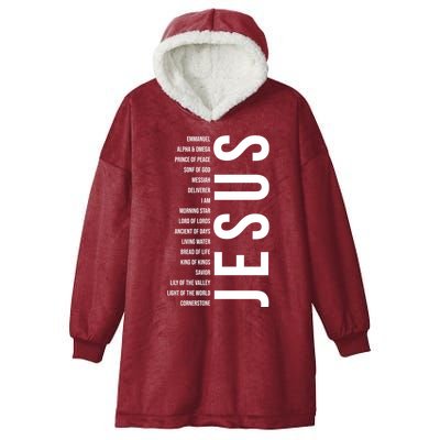 Emmanuel Alpha Omega Prince Of Peace Son Of God Jesus Hooded Wearable Blanket