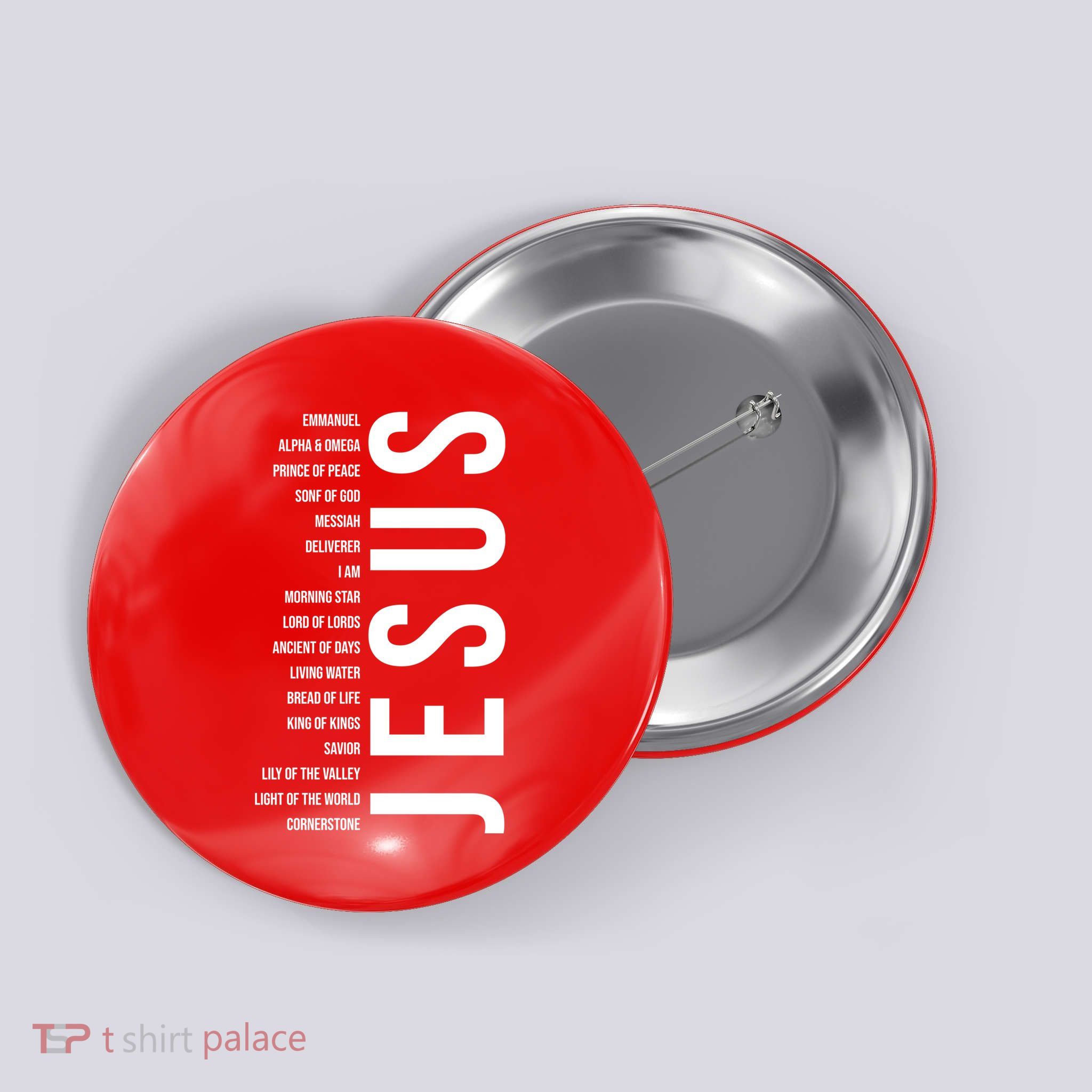 Emmanuel Alpha Omega Prince Of Peace Son Of God Jesus Button