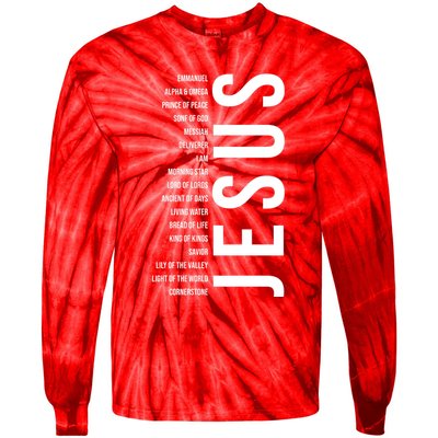Emmanuel Alpha Omega Prince Of Peace Son Of God Jesus Tie-Dye Long Sleeve Shirt