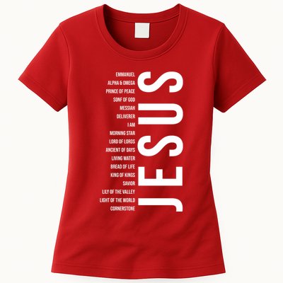 Emmanuel Alpha Omega Prince Of Peace Son Of God Jesus Womens T-Shirt