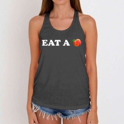 Eat A Peach ! The Peach State Classic Rock Georgia Women's Knotted Racerback Tank