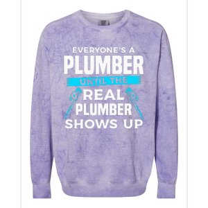 Everyone's A Plumber Until The Real Plumber Shows Up Colorblast Crewneck Sweatshirt