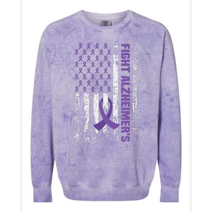 End AlzheimerS Purple Ribbon Alzheimers Awareness Colorblast Crewneck Sweatshirt