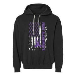 End AlzheimerS Purple Ribbon Alzheimers Awareness Garment-Dyed Fleece Hoodie