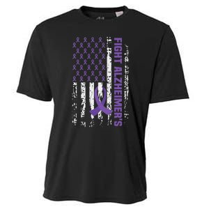 End AlzheimerS Purple Ribbon Alzheimers Awareness Cooling Performance Crew T-Shirt