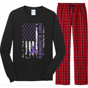 End AlzheimerS Purple Ribbon Alzheimers Awareness Long Sleeve Pajama Set