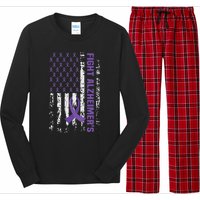 End AlzheimerS Purple Ribbon Alzheimers Awareness Long Sleeve Pajama Set