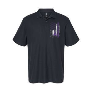 End AlzheimerS Purple Ribbon Alzheimers Awareness Softstyle Adult Sport Polo