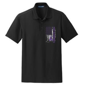 End AlzheimerS Purple Ribbon Alzheimers Awareness Dry Zone Grid Polo