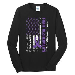 End AlzheimerS Purple Ribbon Alzheimers Awareness Tall Long Sleeve T-Shirt