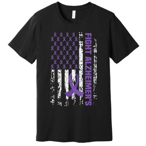 End AlzheimerS Purple Ribbon Alzheimers Awareness Premium T-Shirt