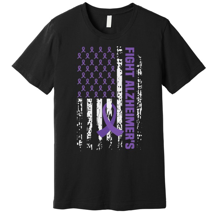 End AlzheimerS Purple Ribbon Alzheimers Awareness Premium T-Shirt